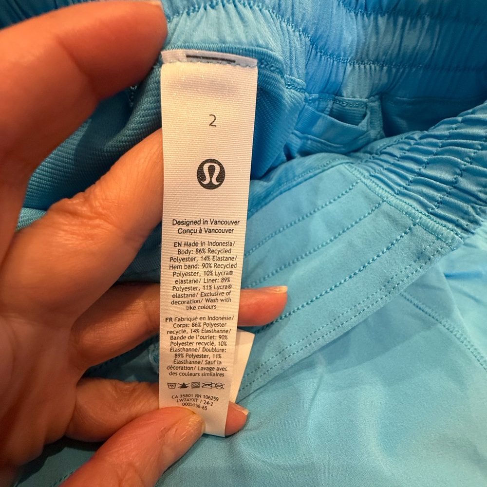 Blue Lululemon shorts sz 2